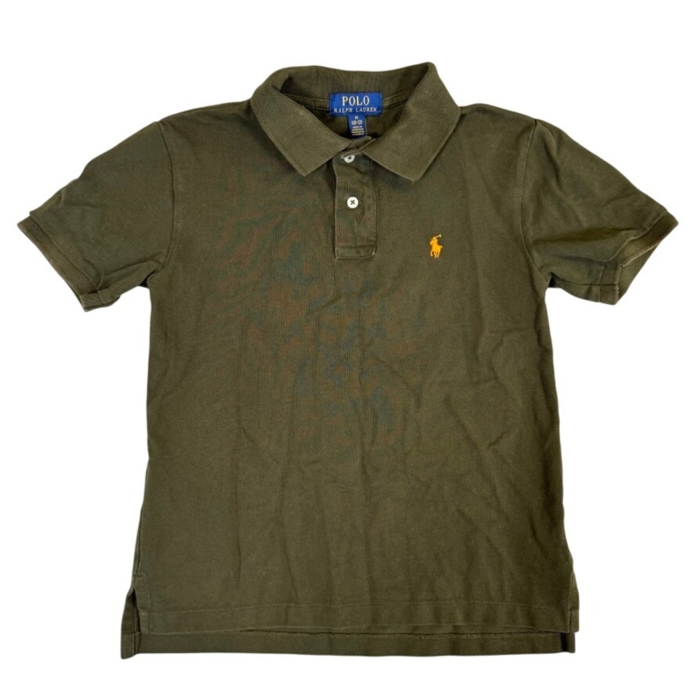 Polo Ralph Lauren Kids Boys M 10-12 Olive Green Short Sleeve Pique Polo Shirt